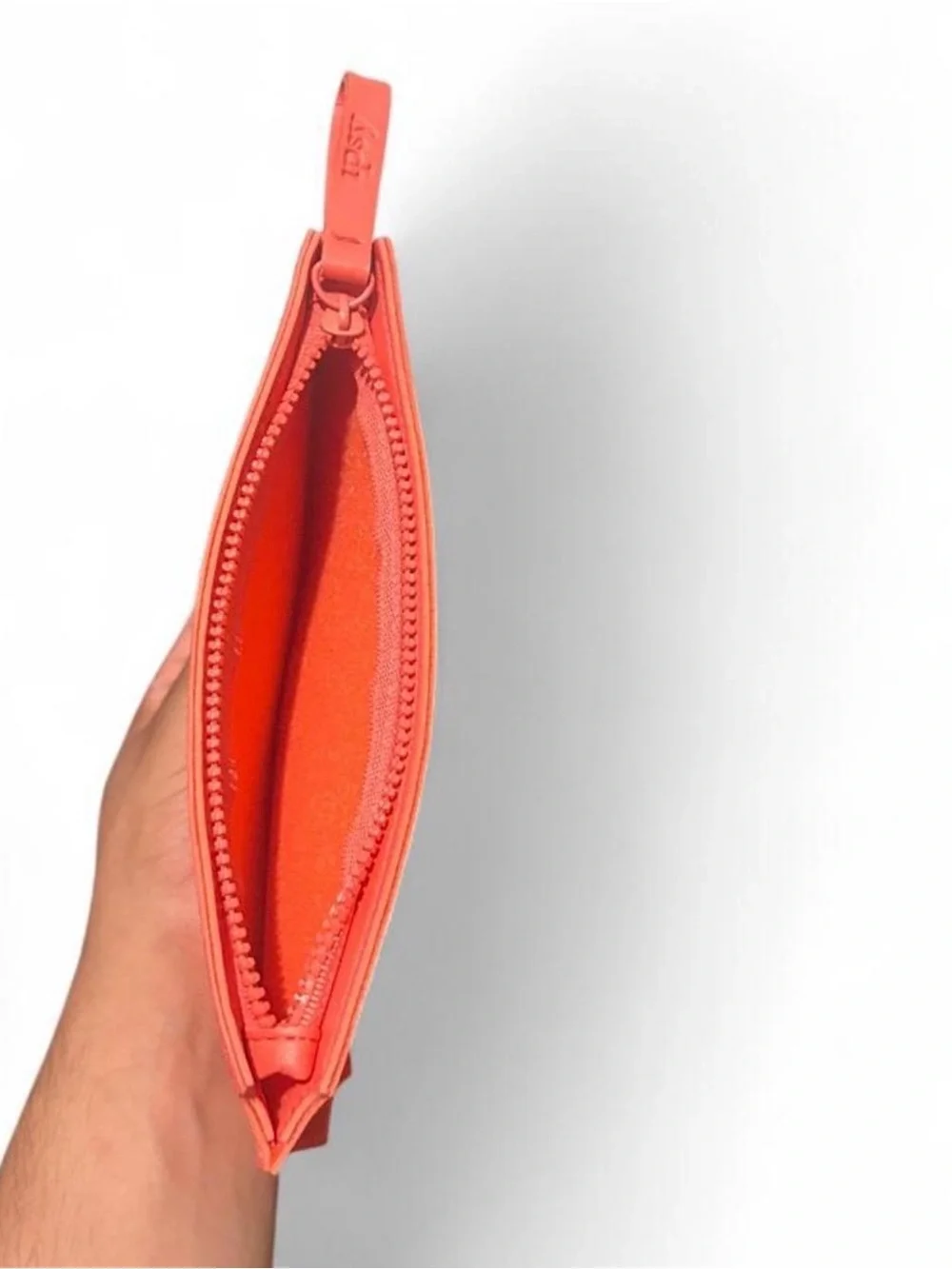 Ticket Red leather makeup purse